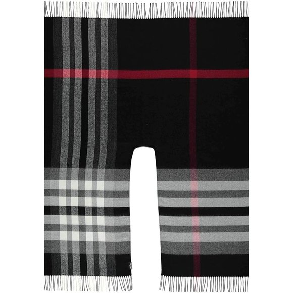 FRAAS Women's Fraas Plaid Cape Sweater with Fringe-Trim - NWT Black - Picture 4 of 5